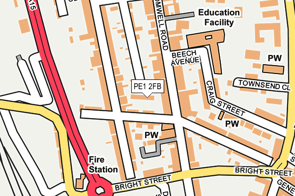 PE1 2FB map - OS OpenMap – Local (Ordnance Survey)