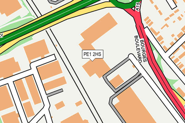 PE1 2HS map - OS OpenMap – Local (Ordnance Survey)