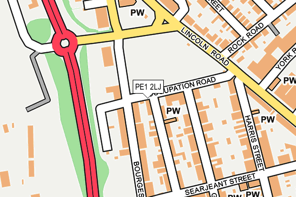 PE1 2LJ map - OS OpenMap – Local (Ordnance Survey)