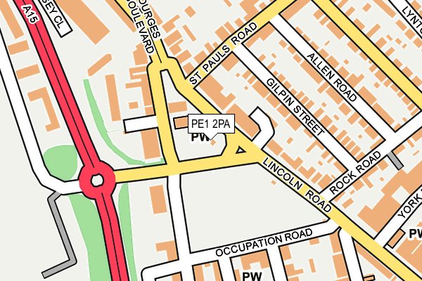 PE1 2PA map - OS OpenMap – Local (Ordnance Survey)
