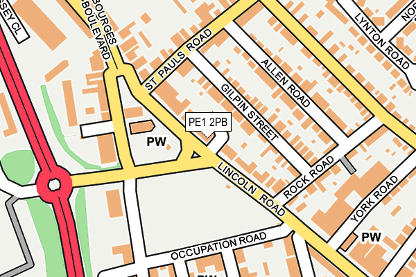 PE1 2PB map - OS OpenMap – Local (Ordnance Survey)