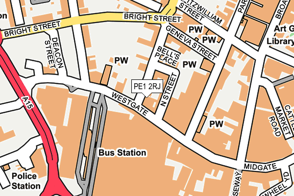 PE1 2RJ map - OS OpenMap – Local (Ordnance Survey)