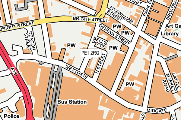 PE1 2RQ map - OS OpenMap – Local (Ordnance Survey)