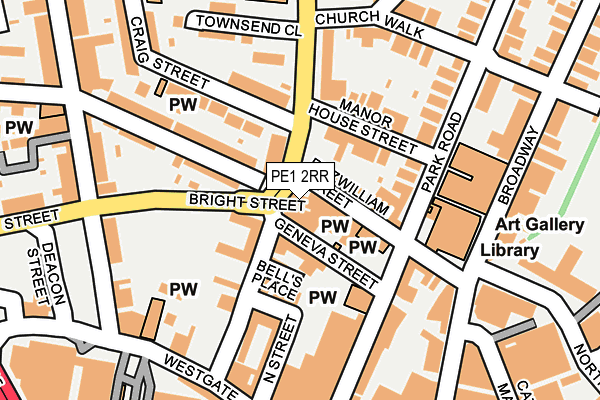 PE1 2RR map - OS OpenMap – Local (Ordnance Survey)