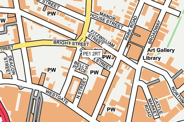 PE1 2RT map - OS OpenMap – Local (Ordnance Survey)