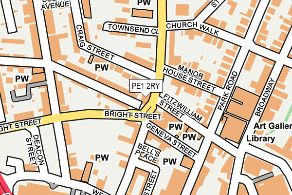 PE1 2RY map - OS OpenMap – Local (Ordnance Survey)