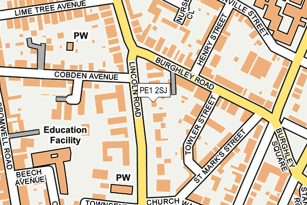PE1 2SJ map - OS OpenMap – Local (Ordnance Survey)