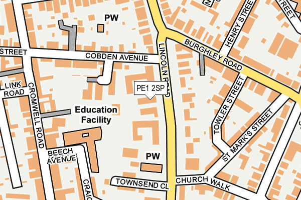 PE1 2SP map - OS OpenMap – Local (Ordnance Survey)
