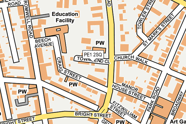 PE1 2SQ map - OS OpenMap – Local (Ordnance Survey)