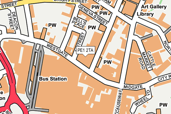 PE1 2TA map - OS OpenMap – Local (Ordnance Survey)