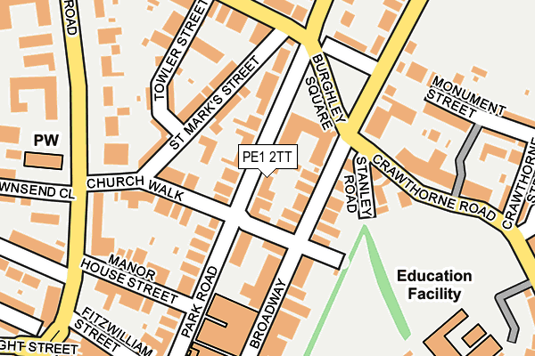 PE1 2TT map - OS OpenMap – Local (Ordnance Survey)