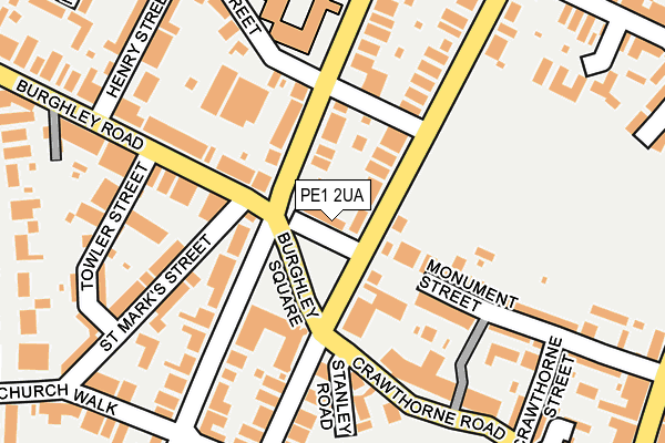 PE1 2UA map - OS OpenMap – Local (Ordnance Survey)