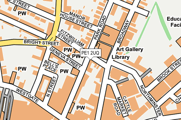 PE1 2UQ map - OS OpenMap – Local (Ordnance Survey)