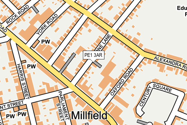 PE1 3AR map - OS OpenMap – Local (Ordnance Survey)