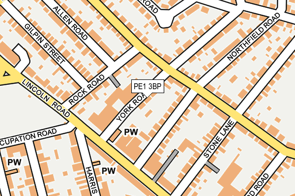 PE1 3BP map - OS OpenMap – Local (Ordnance Survey)