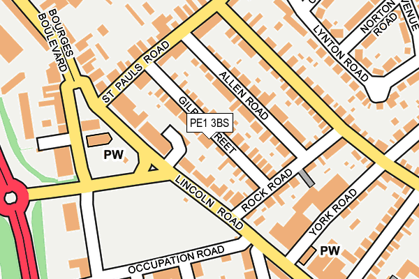PE1 3BS map - OS OpenMap – Local (Ordnance Survey)