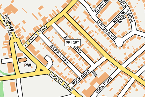 PE1 3BT map - OS OpenMap – Local (Ordnance Survey)