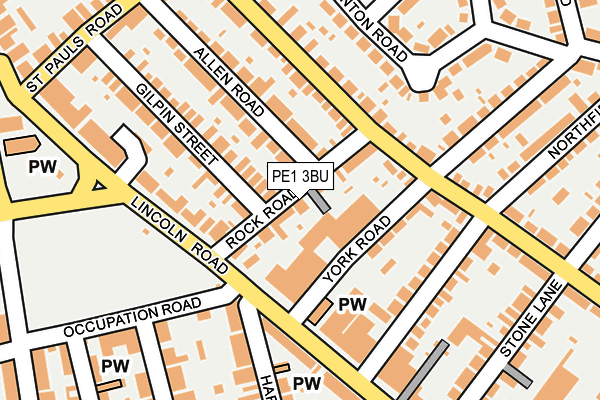 PE1 3BU map - OS OpenMap – Local (Ordnance Survey)