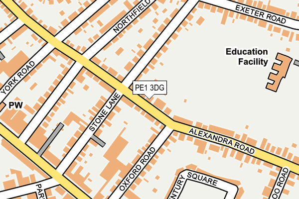 PE1 3DG map - OS OpenMap – Local (Ordnance Survey)