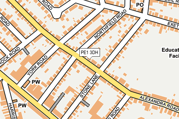 PE1 3DH map - OS OpenMap – Local (Ordnance Survey)