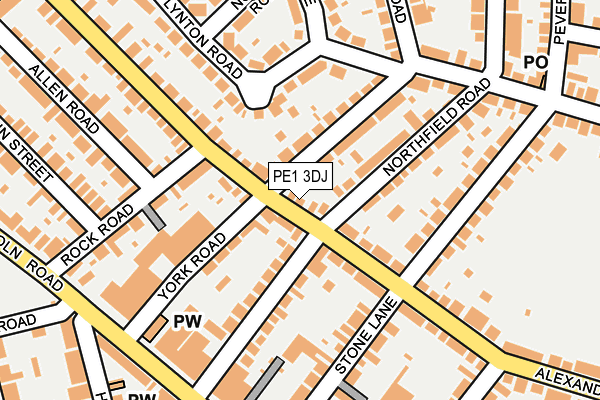 PE1 3DJ map - OS OpenMap – Local (Ordnance Survey)