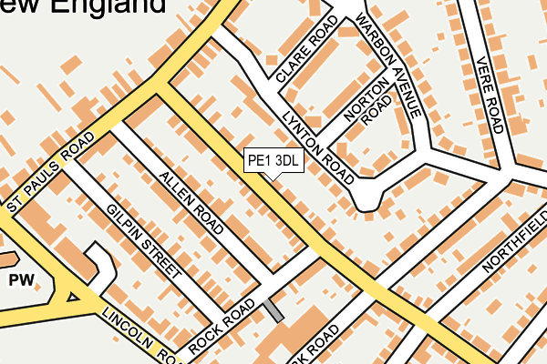 PE1 3DL map - OS OpenMap – Local (Ordnance Survey)