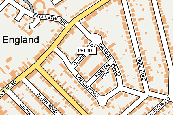 PE1 3DT map - OS OpenMap – Local (Ordnance Survey)