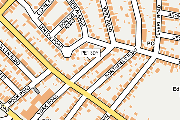 PE1 3DY map - OS OpenMap – Local (Ordnance Survey)