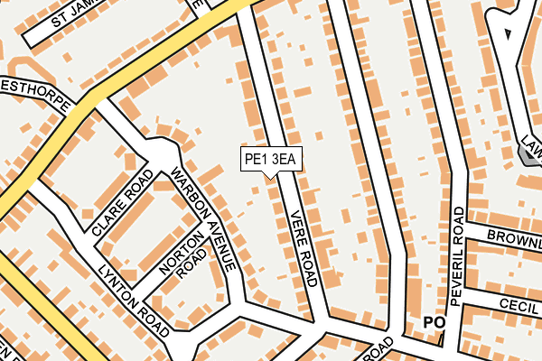 PE1 3EA map - OS OpenMap – Local (Ordnance Survey)