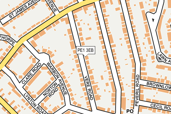 PE1 3EB map - OS OpenMap – Local (Ordnance Survey)