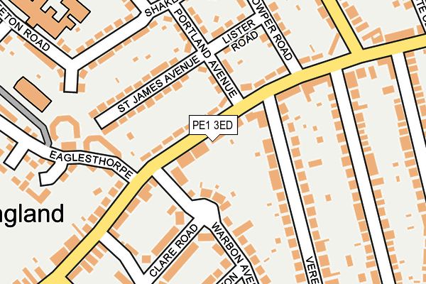 PE1 3ED map - OS OpenMap – Local (Ordnance Survey)