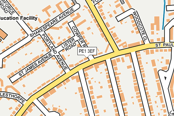 PE1 3EF map - OS OpenMap – Local (Ordnance Survey)