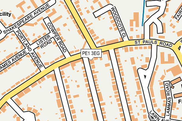 PE1 3EG map - OS OpenMap – Local (Ordnance Survey)