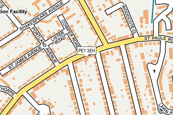 PE1 3EH map - OS OpenMap – Local (Ordnance Survey)