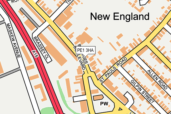 PE1 3HA map - OS OpenMap – Local (Ordnance Survey)