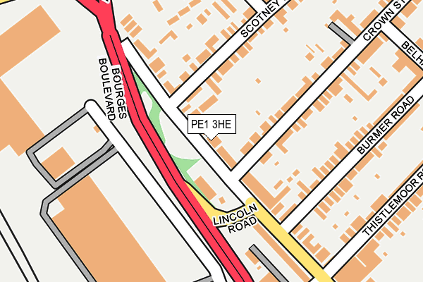 PE1 3HE map - OS OpenMap – Local (Ordnance Survey)