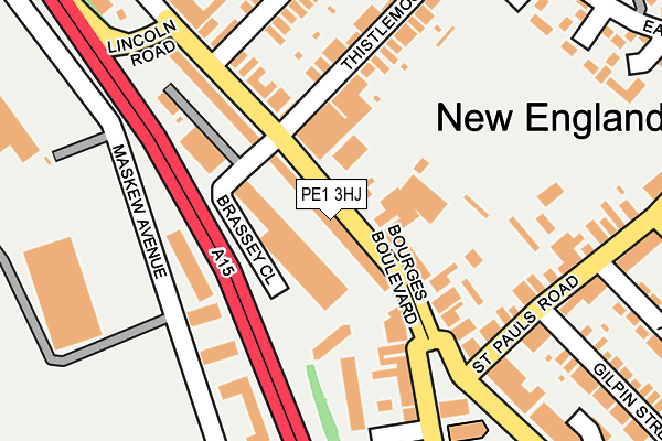 PE1 3HJ map - OS OpenMap – Local (Ordnance Survey)