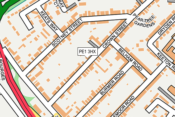 PE1 3HX map - OS OpenMap – Local (Ordnance Survey)