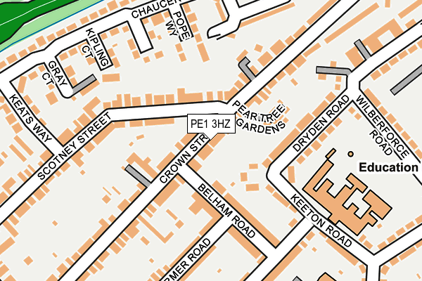 PE1 3HZ map - OS OpenMap – Local (Ordnance Survey)