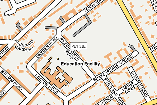 PE1 3JE map - OS OpenMap – Local (Ordnance Survey)