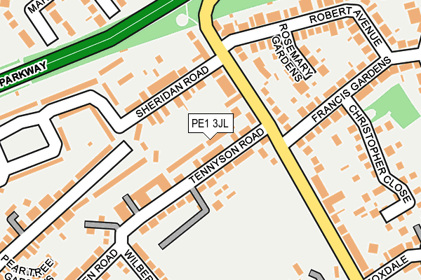 PE1 3JL map - OS OpenMap – Local (Ordnance Survey)