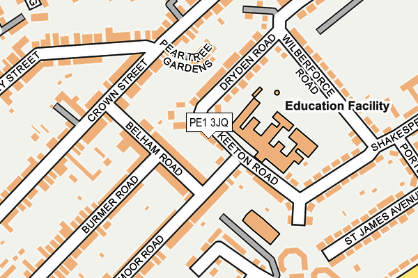 PE1 3JQ map - OS OpenMap – Local (Ordnance Survey)