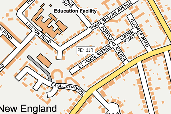 PE1 3JR map - OS OpenMap – Local (Ordnance Survey)