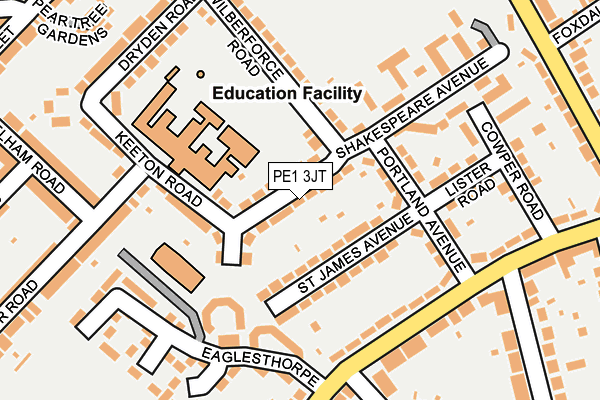 PE1 3JT map - OS OpenMap – Local (Ordnance Survey)