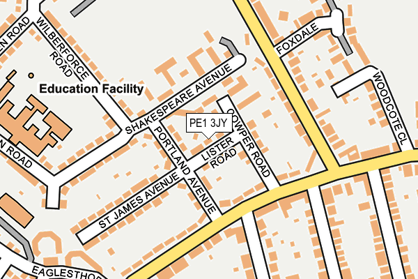PE1 3JY map - OS OpenMap – Local (Ordnance Survey)