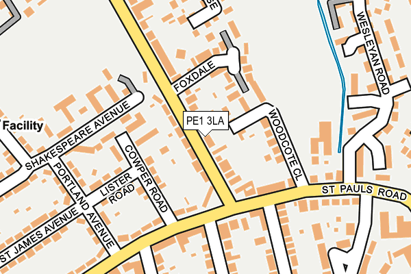 PE1 3LA map - OS OpenMap – Local (Ordnance Survey)
