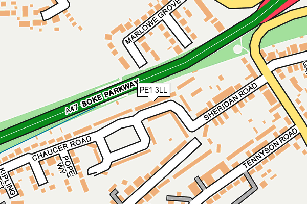 PE1 3LL map - OS OpenMap – Local (Ordnance Survey)