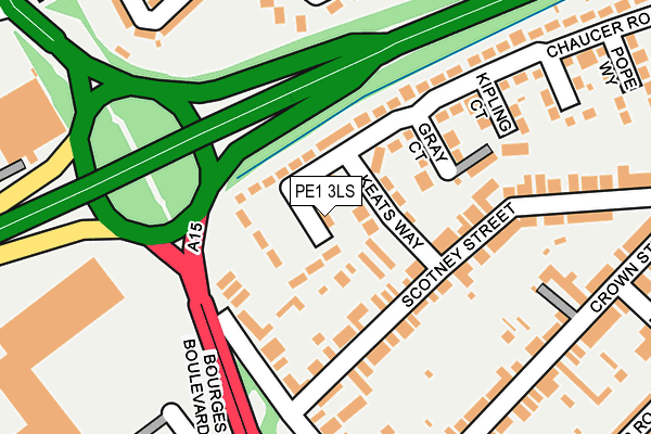PE1 3LS map - OS OpenMap – Local (Ordnance Survey)