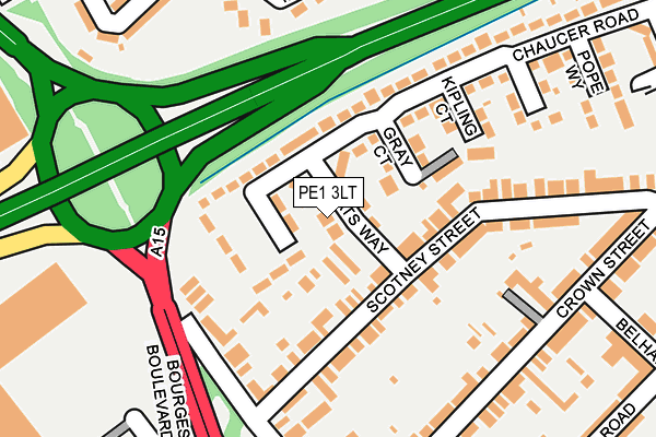 PE1 3LT map - OS OpenMap – Local (Ordnance Survey)