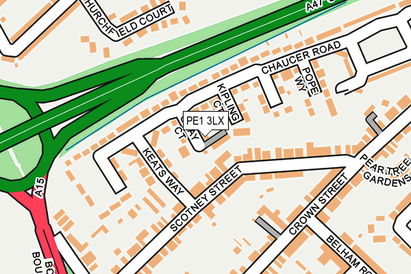PE1 3LX map - OS OpenMap – Local (Ordnance Survey)